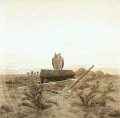 Landschaft mit Grab Sarg und Eule romantischem Caspar David Friedrich